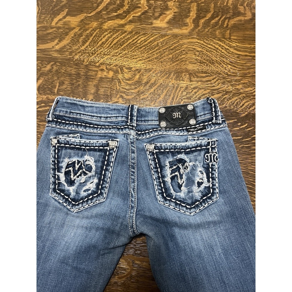 Miss‎ Me Jeans Womens 28x30 Skinny Low Rise Stretch Medium Wash Buckle JE5152S2R